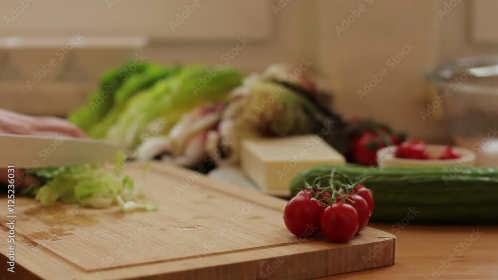 Dolly shot of table full of fresh food in the garden Dolly shot of table full of fresh food in the garden