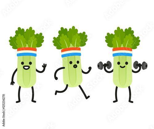 Funny cartoon celery