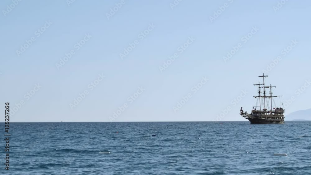 Old carvel in Mediterranean Sea Old carvel in Mediterranean Sea
