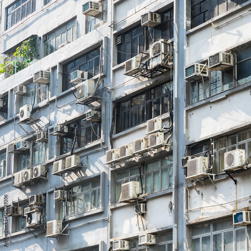 Abstract city background. Apartment building in Hong Kong © PerfectLazybones