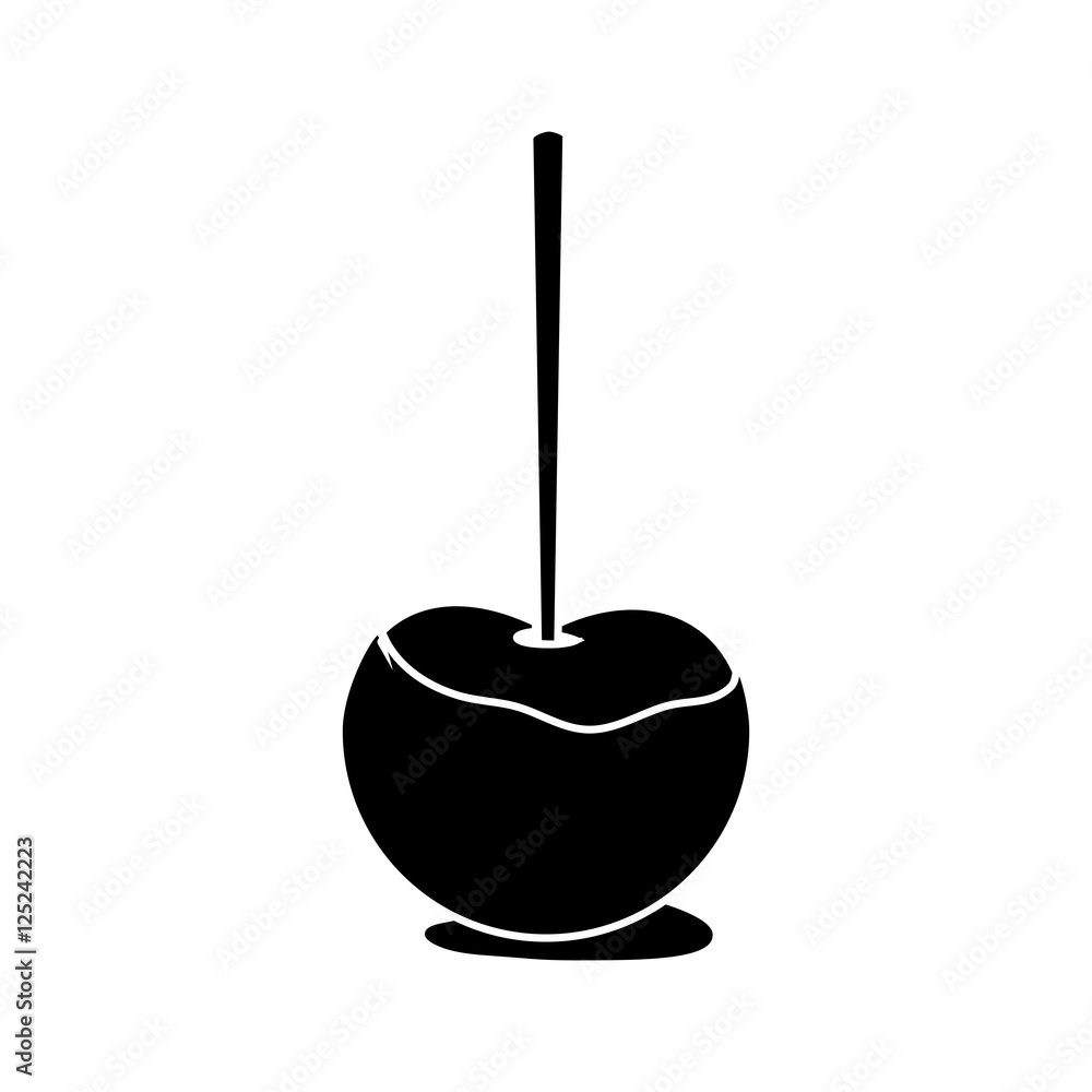 Obraz premium Sweet apple icon. Fair food snack carnival and festival theme. Isolated design. Vector illustration