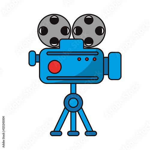 Cinema videocamera icon. Movie video media and entertainment theme. Isolated design. Vector illustration