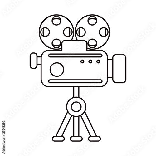 Cinema videocamera icon. Movie video media and entertainment theme. Isolated design. Vector illustration