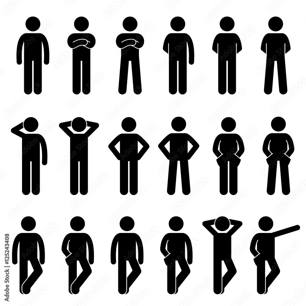 Free: Body, man, normal, person, standing, stick figure, stickman icon 