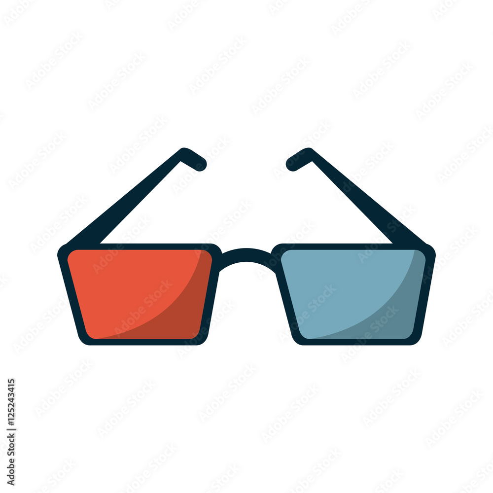 Cinema 3d glasses icon. Movie video media and entertainment theme. Isolated design. Vector illustration Cinema 3d glasses icon. Movie video media and entertainment theme. Isolated design. Vector illustration