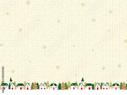 クリスマスの街並み　ニット背景
