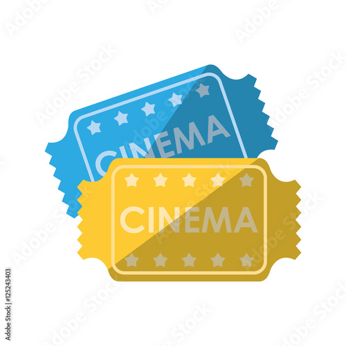 Cinema tickets icon. Movie video media and entertainment theme. Isolated design. Vector illustration