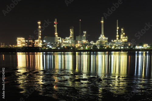 Bangchak Petroleum's oil refinery, beside the Chao Phraya River, Phra Khanong District, Bangkok, Thailand