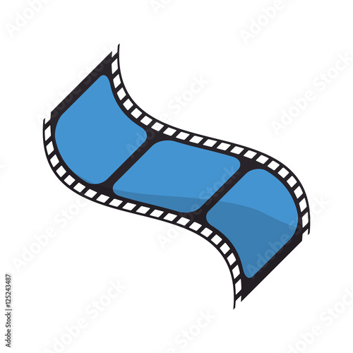 Cinema film strip icon. Movie video media and entertainment theme. Isolated design. Vector illustration