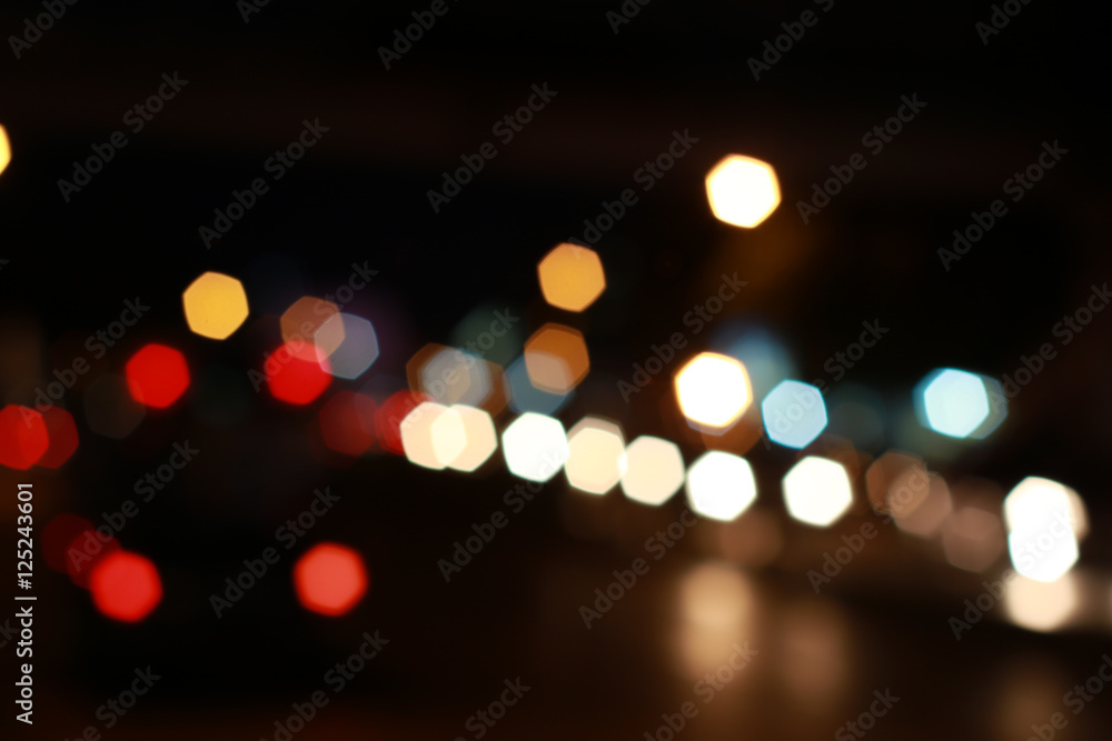 Bokeh colorful  abstract defocused city on street