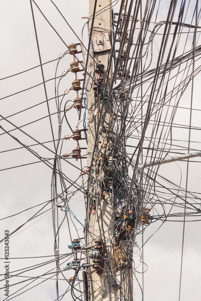 Electricity post StockFoto Adobe Stock