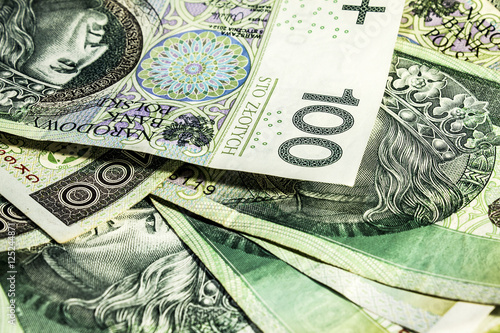 Polish money banknotes Texture Background