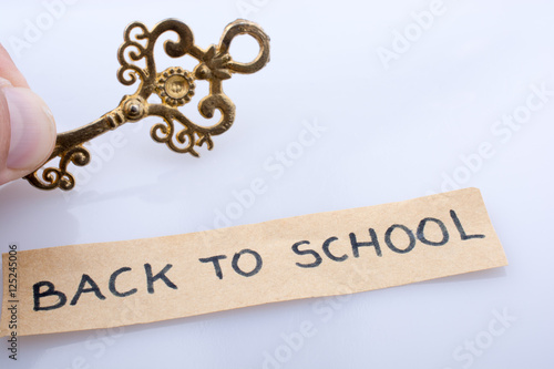 Retro styled key and back to school title photo