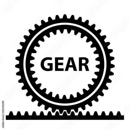 rack pinion spur gear wheel symbol vector