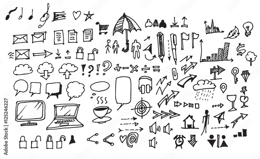 Business doodles sketch vector ink eps10 Business doodles sketch vector ink eps10