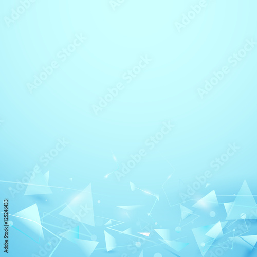 Abstract geometric pyramids with blue lines elements background