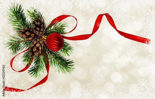 Pine twigs, cones, ball and...