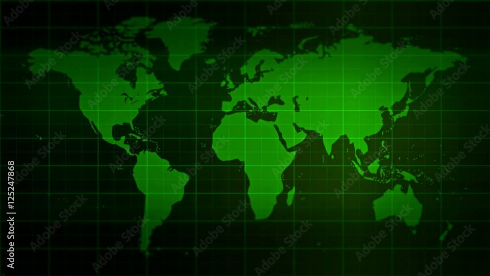 Blank Monitor with World Map Background Blank Monitor with World Map Background