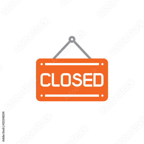 Closed Sign Door Plate icon vector, filled flat symbol, solid colorful pictogram isolated on white, logo illustration