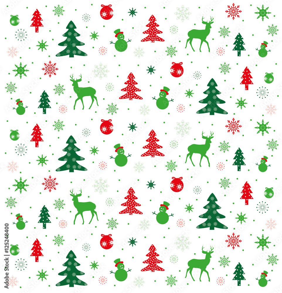 Christmas Seamless Pattern Beautiful Illustrations Stock Vector Adobe Stock