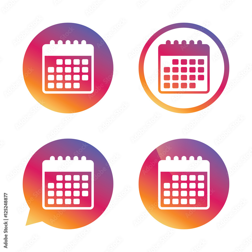 Calendar icon. Event reminder symbol. Calendar icon. Event reminder symbol.
