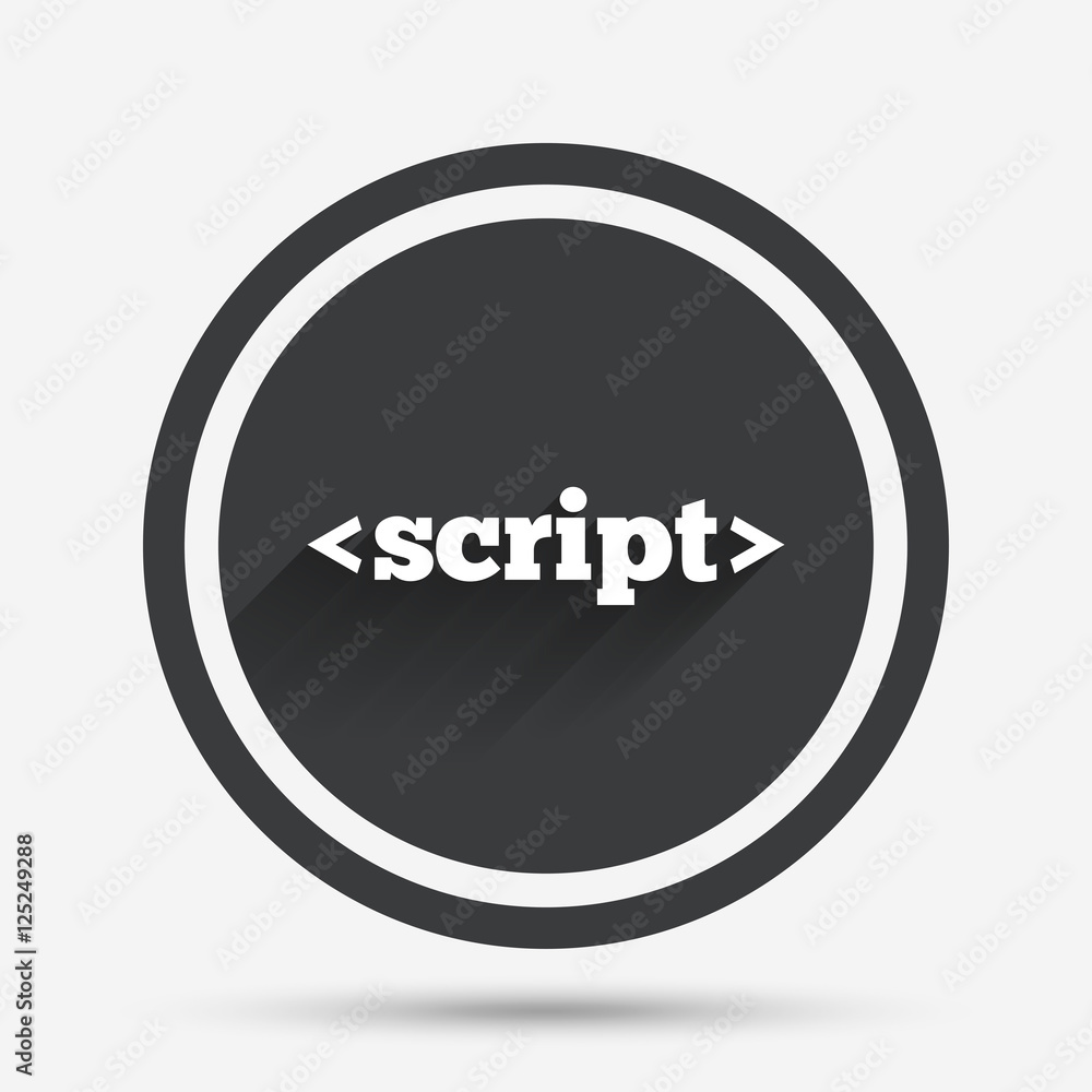 Script sign icon. Javascript code symbol. Script sign icon. Javascript code symbol.