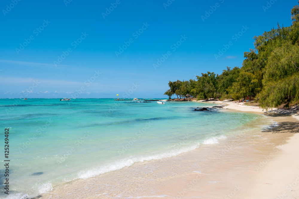 Dream white beach on Mauritius