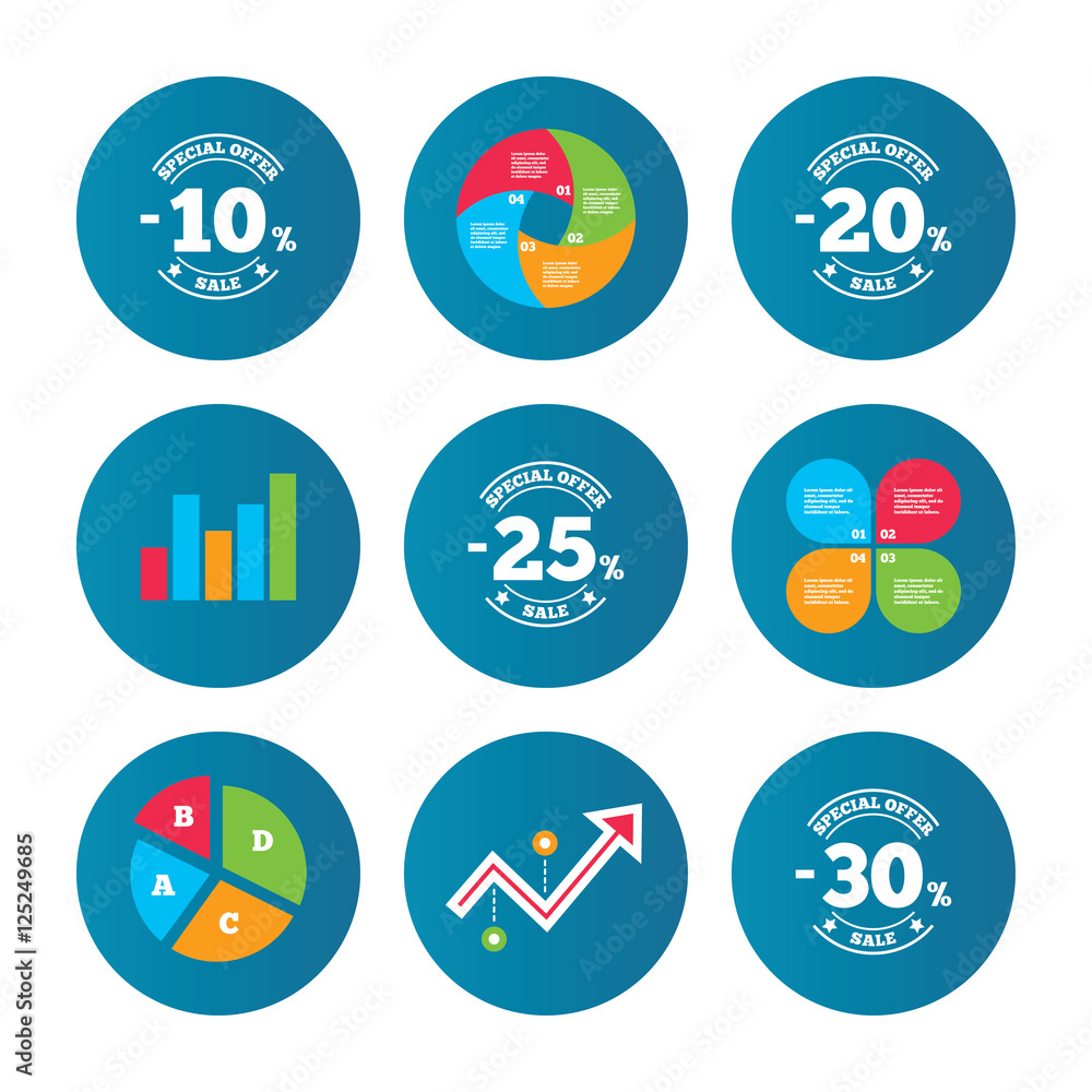 Sale discount icons. Special offer price signs. Sale discount icons. Special offer price signs.
