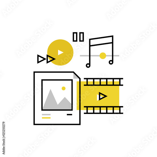 Multimedia Content Monoflat Icon.