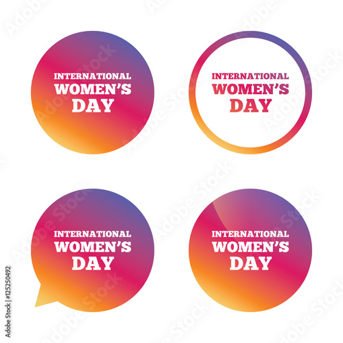 8 March International Women's Day sign icon.