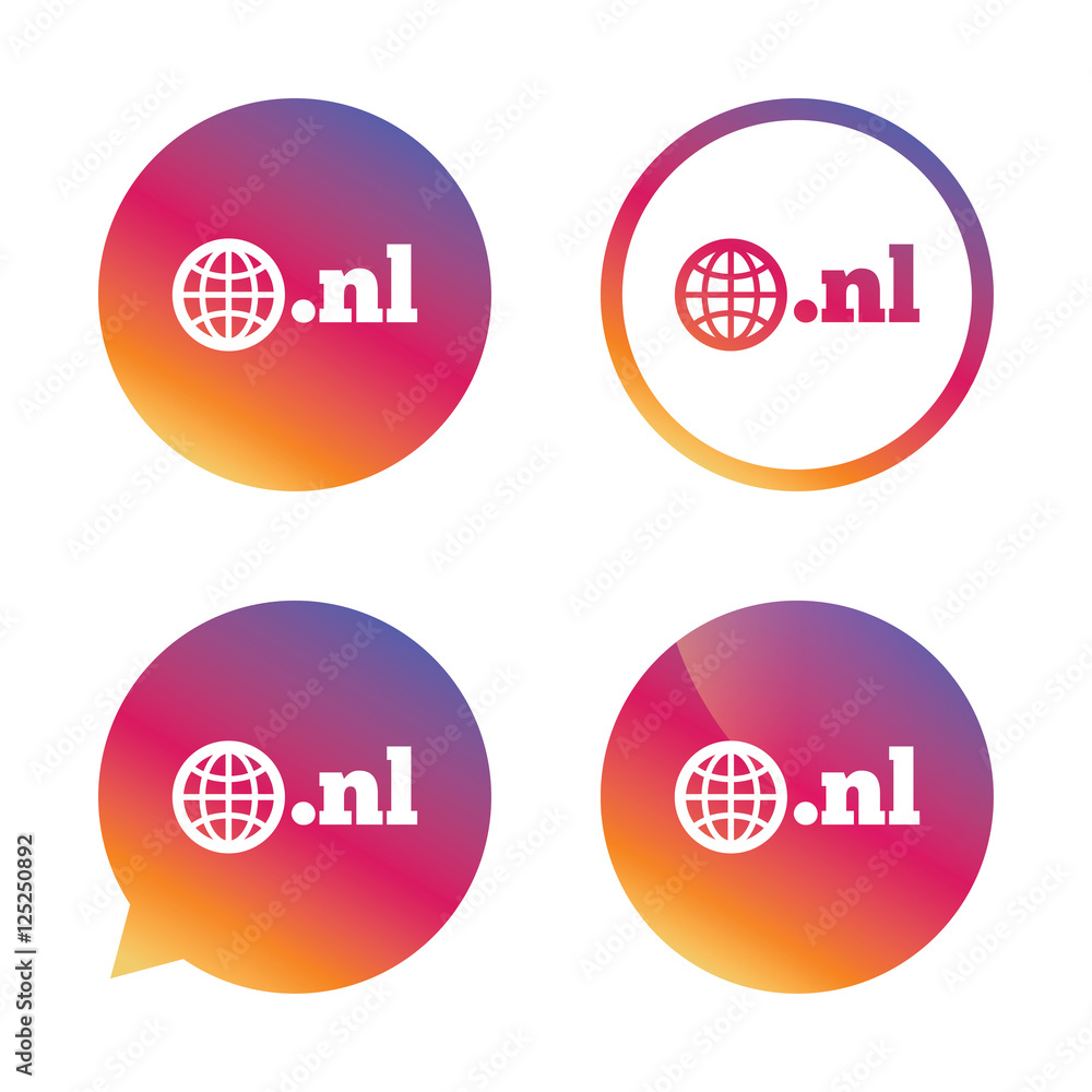 Domain NL sign icon. Top-level internet domain. Domain NL sign icon. Top-level internet domain.