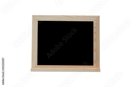 small wooden frame blank blackboard on white background