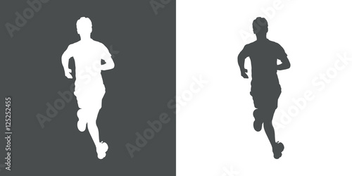 Icono plano silueta corredor gris