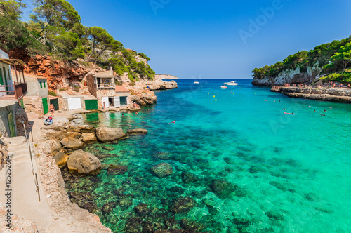 Idyllic view to the cove of Cala Llombards Majorca Spain