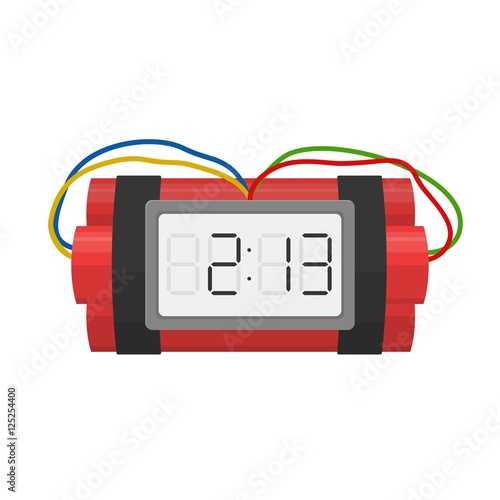 Dynamite bomb explosion with timer detonate and wire.