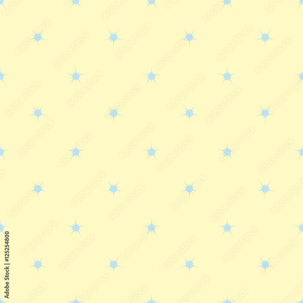 Blue stars geometric seamless pattern on light yellow background Blue stars geometric seamless pattern on light yellow background