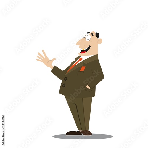 a successful businessman,enjoying life, profit. vector illustration of cartoon