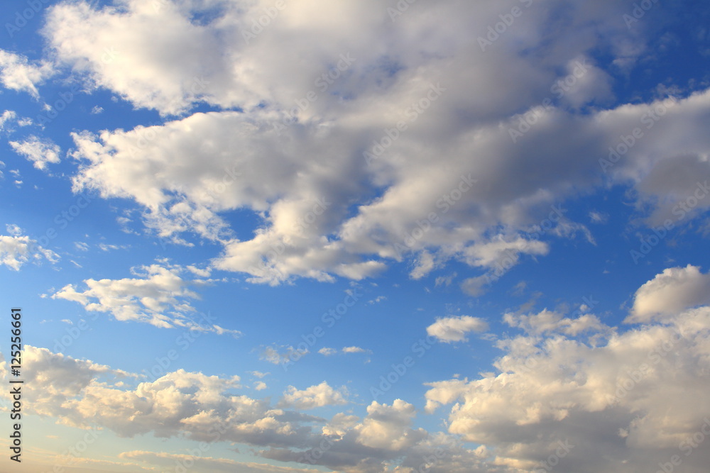 Fototapeta premium beautifull blue sky with grey, white clouds