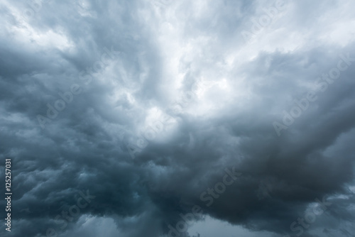 Dramatic black clouds or storm cloud © peangdao