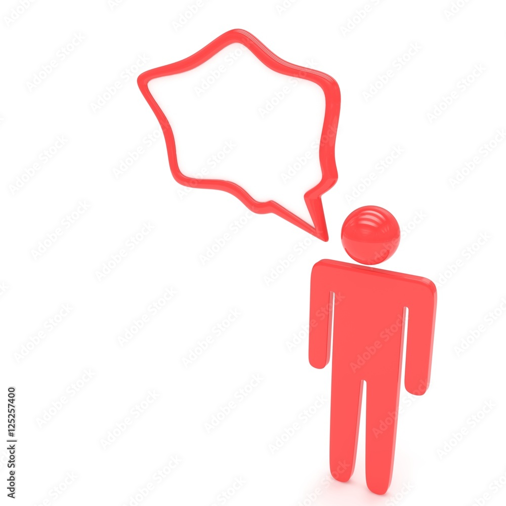 3d man with talk bubbles isolated over a white background. 3d rendering. 3d man with talk bubbles isolated over a white background. 3d rendering.