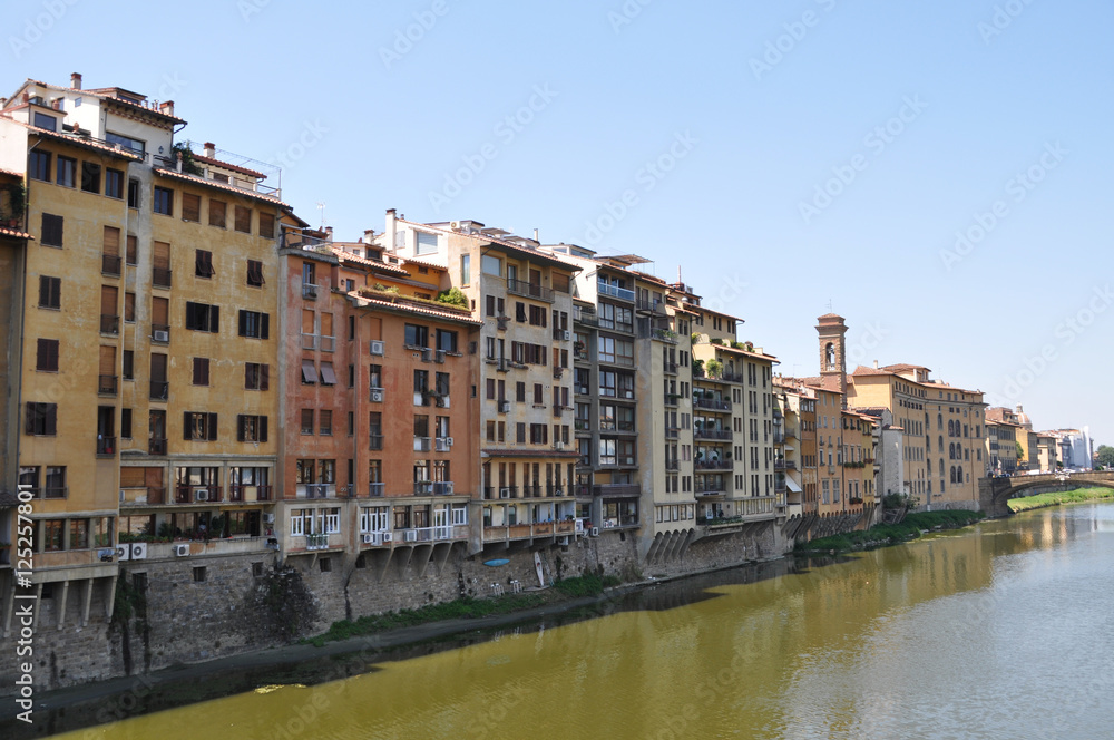 River Arno and the architecture of Florence, Italy.