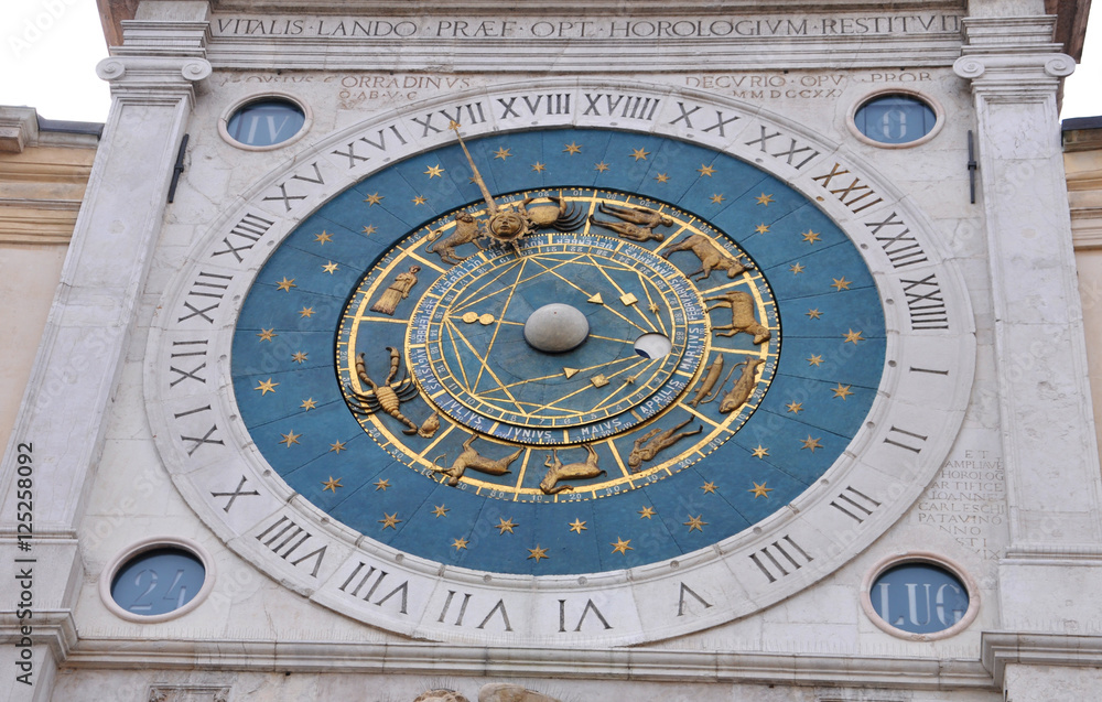 Ancient Zodiacal Astronimical Clock in the Piazza dei Signori 