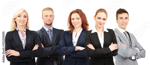 Group of business people on white background. Business training and strategy concept.