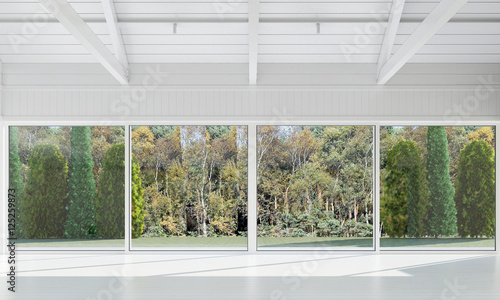 White room and garden