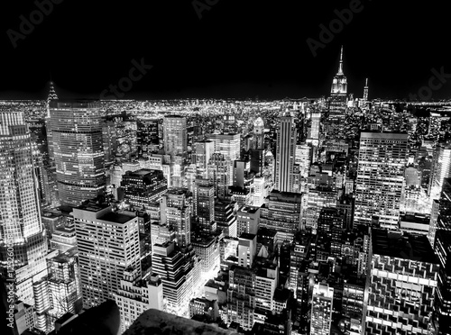 New York skyline in the night, Black and White