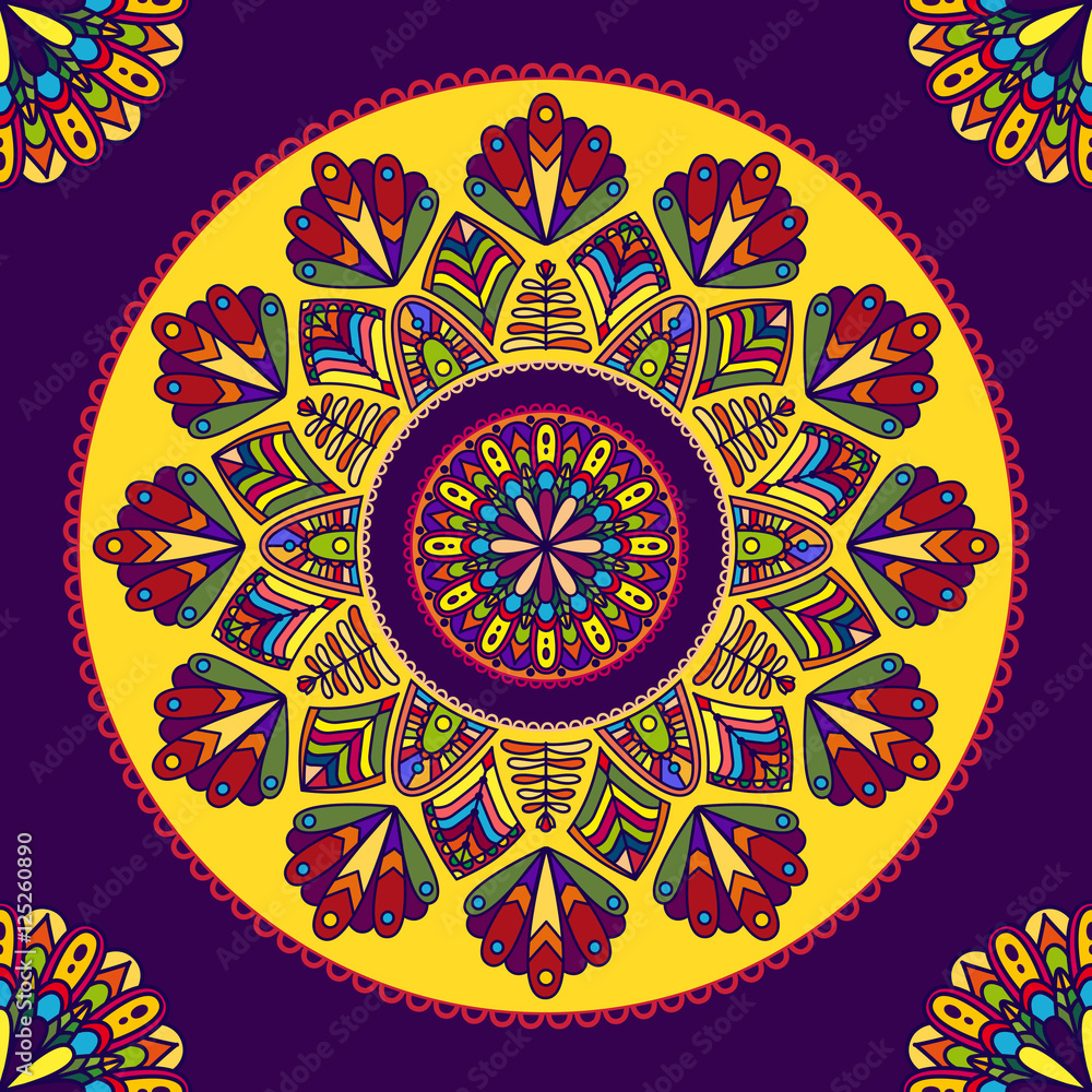Obraz premium Seamless colorful mandala pattern
