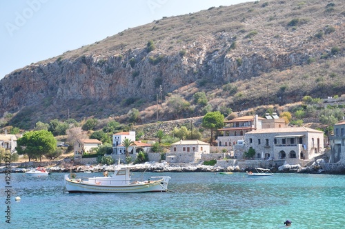 Limeni, the harbor of Areopolis, on the Mani Peninsula photo