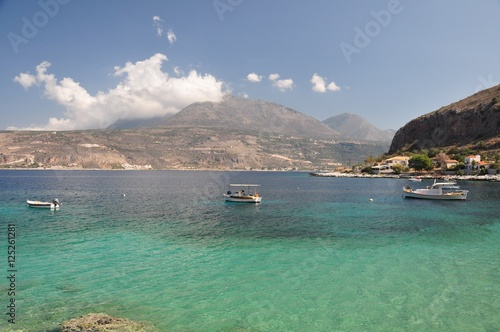 Limeni, the harbor of Areopolis, on the Mani Peninsula photo