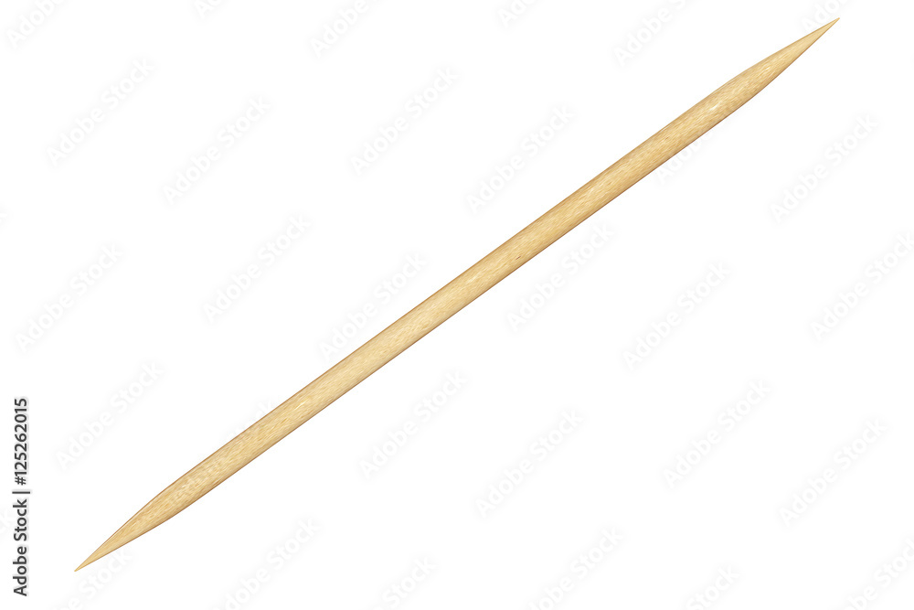 Wooden Toothpick Closeup. 3d Rendering - obrazy, fototapety, plakaty 