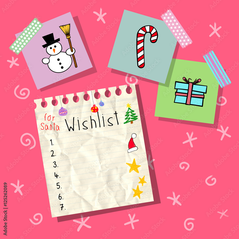 Christmas background with letter to Santa Claus Stock-Illustration